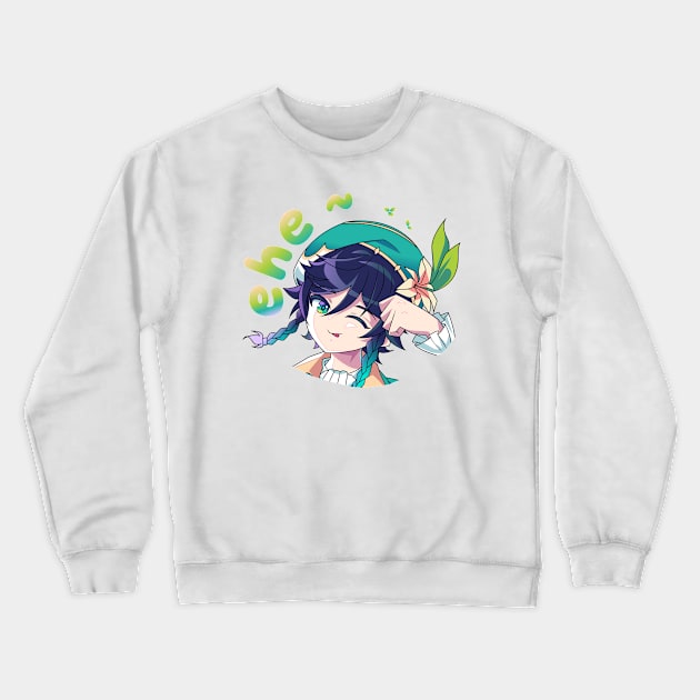 Venti ehe ~ Genshin Impact Crewneck Sweatshirt by AwHM17